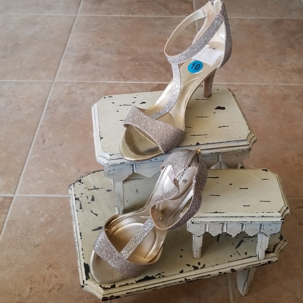 Gold sandal heels